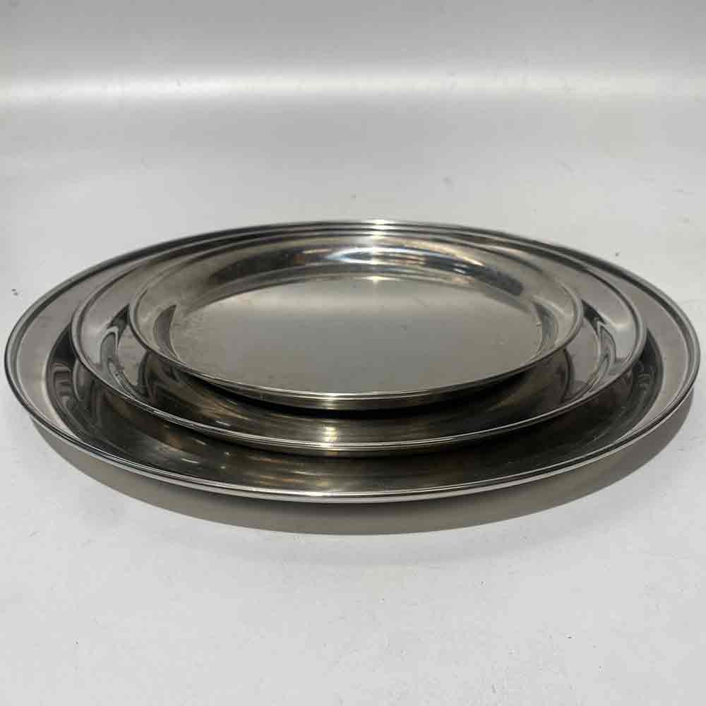 TRAY, Round Stainless Steel Cafe Bar Style - Large / TRA0037 - Medium / TRA0038 - Small